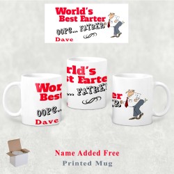 Worlds Best Farter oopps Father Printed Mug & Coaster