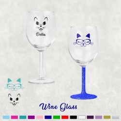 Cat Kitten Face Personalised Glass