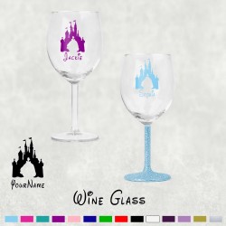 Princess Cinderella Castle Personalised Glass