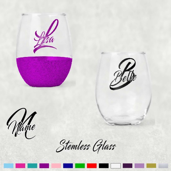 Name & Initial Personalised Glass
