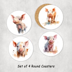 Pig Piglet Coaster Set